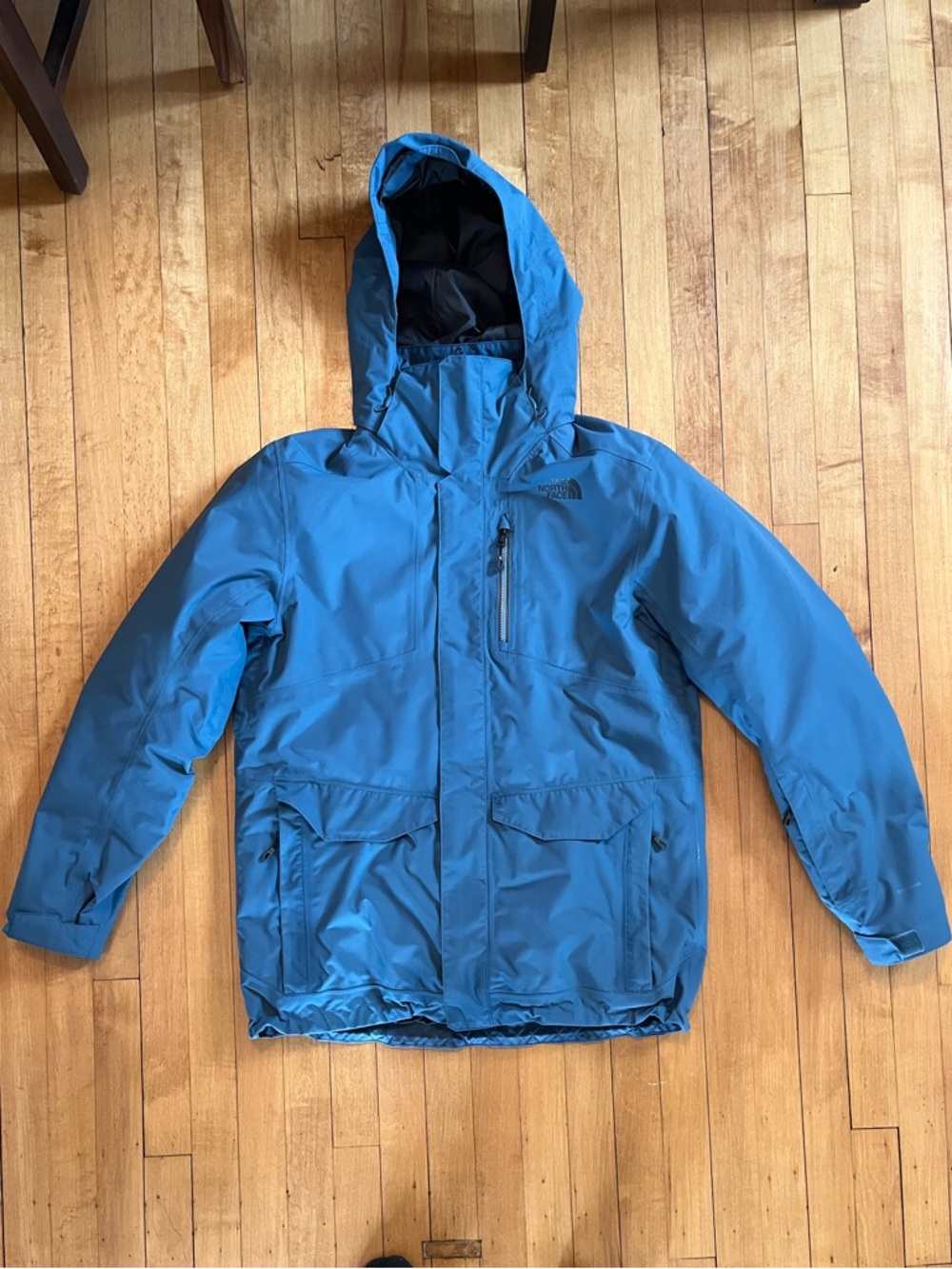 The North Face Light Blue Dryvent 3 in 1 Waterproof Insulated Hooded Jacket